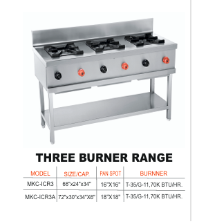 Three Burner Range